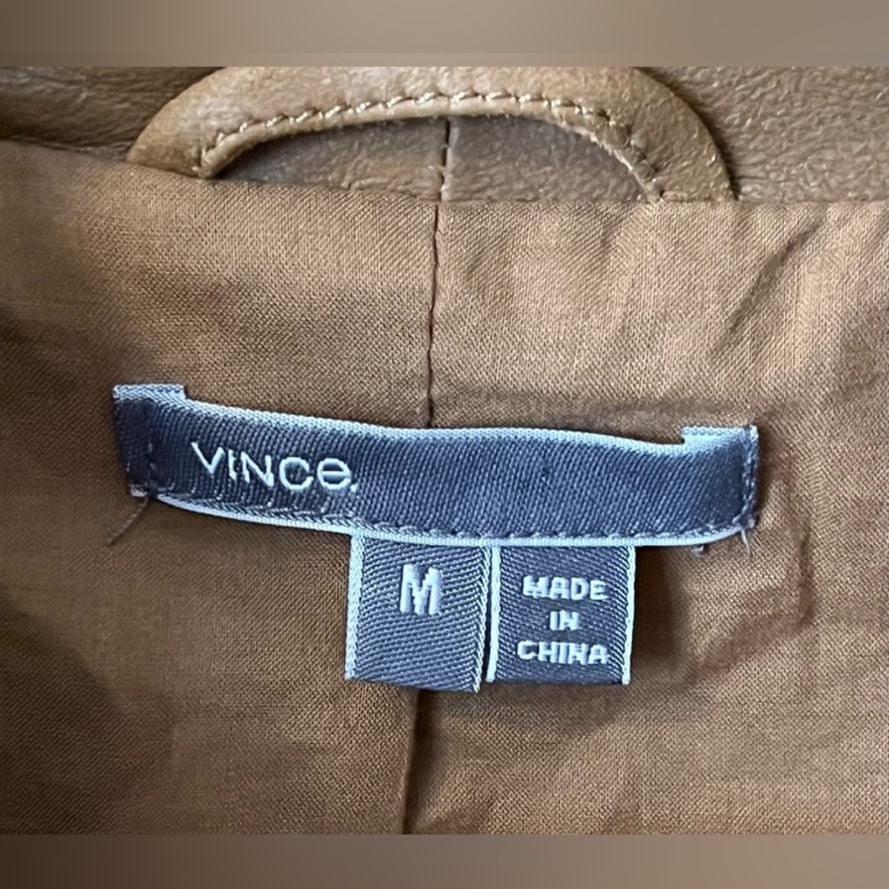 Vince Leather Moto Style  Jacket Size Medium - Picture 6 of 12